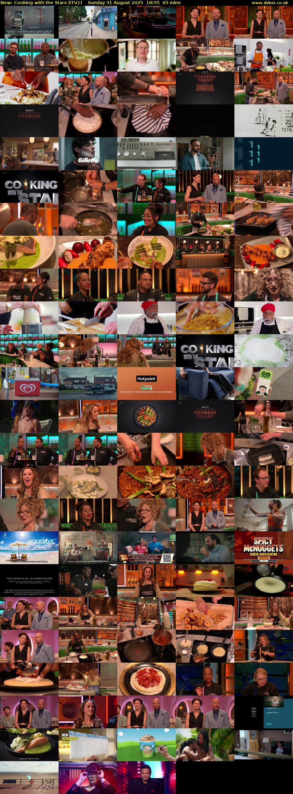 Cooking with the Stars (ITV1) Sunday 31 August 2025 18:55 - 20:00
