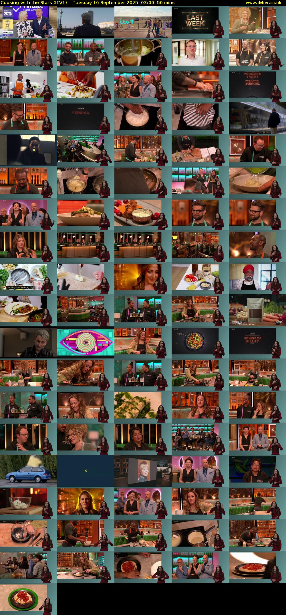 Cooking with the Stars (ITV1) Tuesday 16 September 2025 03:00 - 03:50