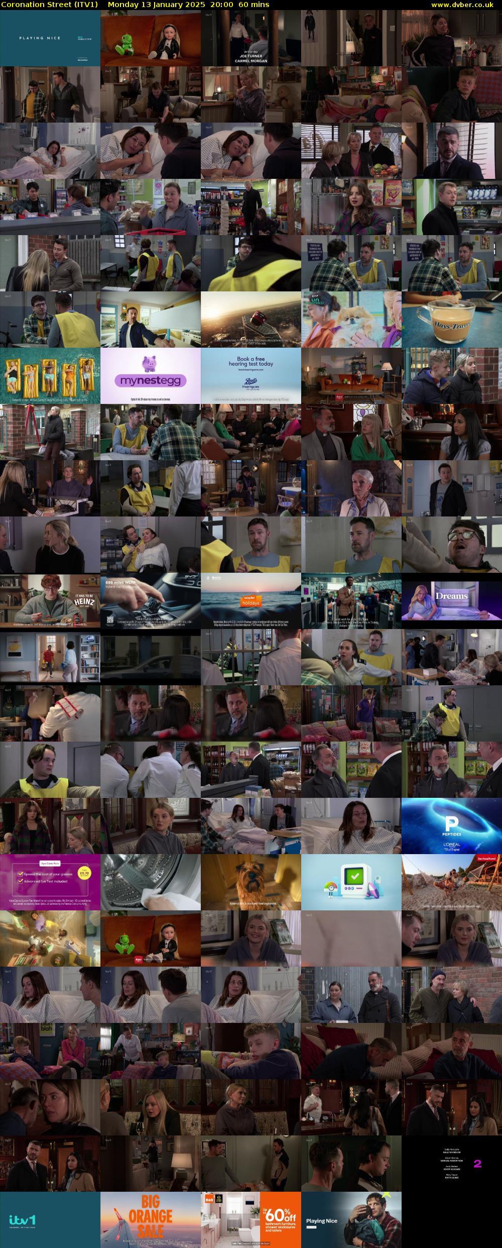 Coronation Street (ITV1) Monday 13 January 2025 20:00 - 21:00