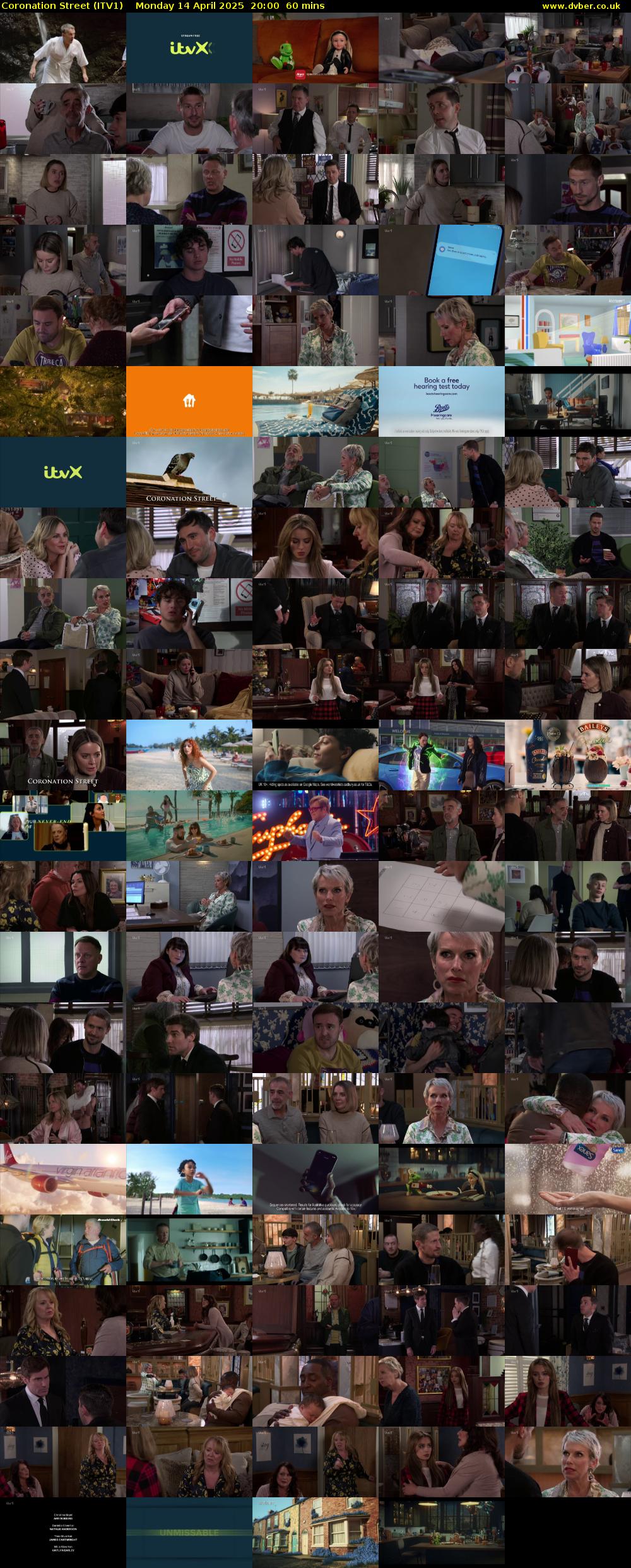 Coronation Street (ITV1) Monday 14 April 2025 20:00 - 21:00