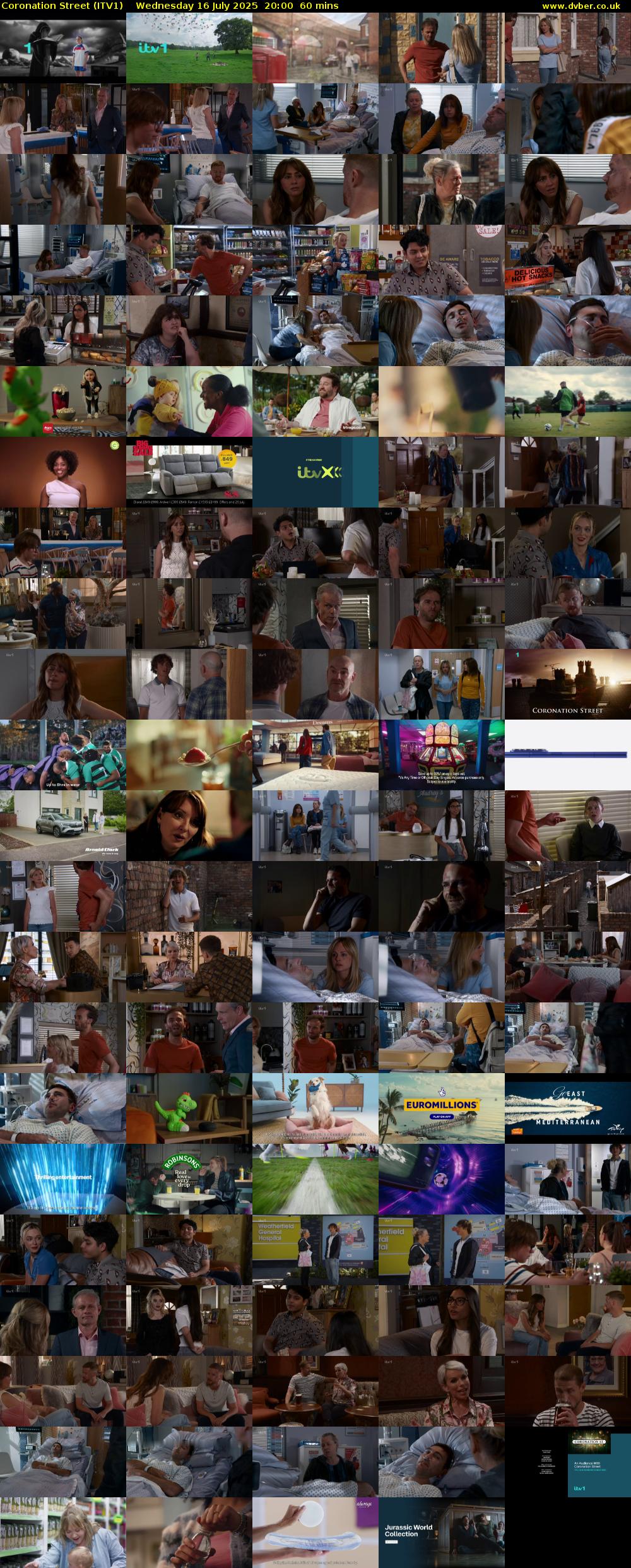 Coronation Street (ITV1) Wednesday 16 July 2025 20:00 - 21:00