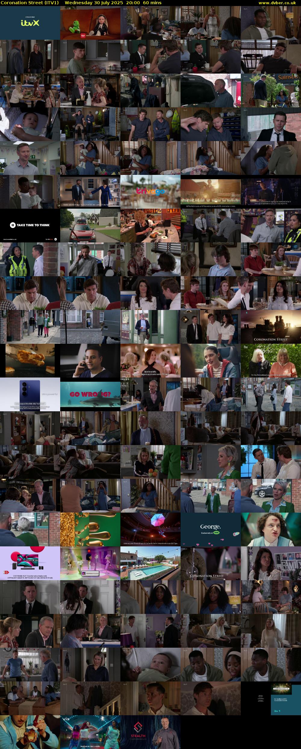 Coronation Street (ITV1) Wednesday 30 July 2025 20:00 - 21:00