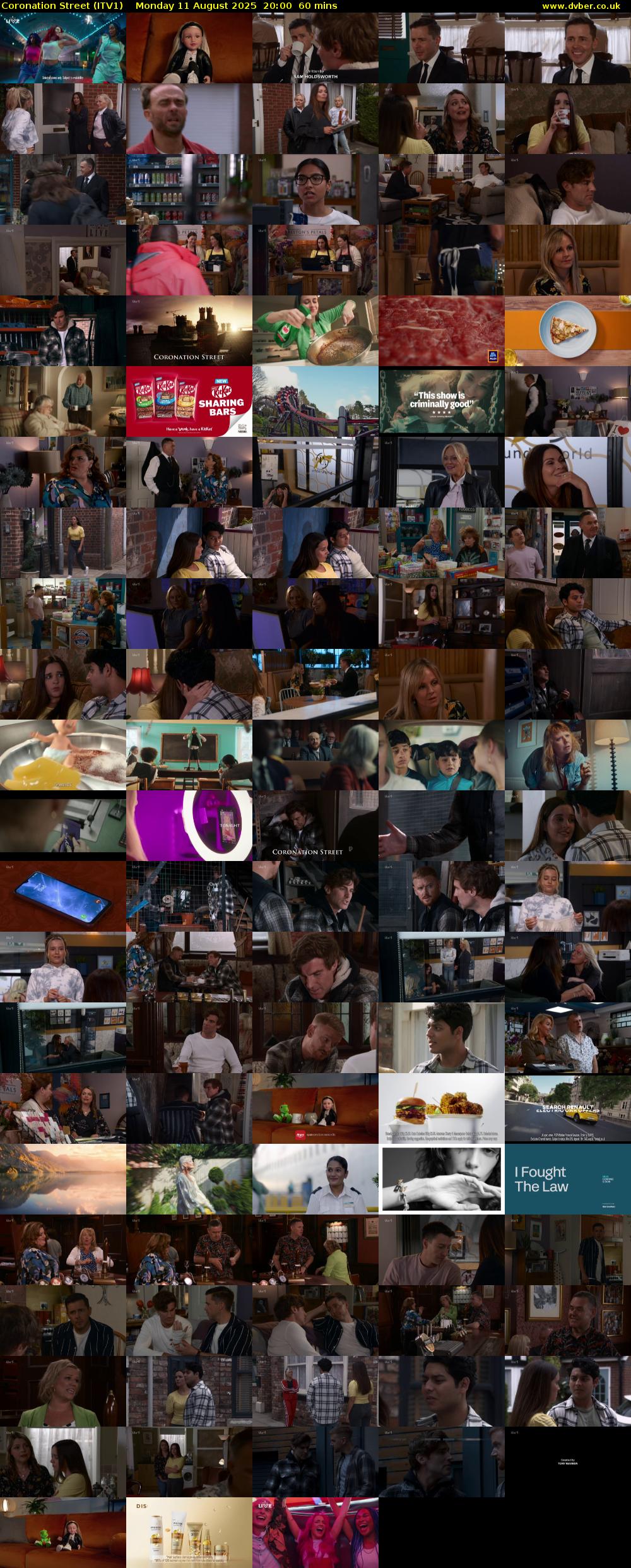 Coronation Street (ITV1) Monday 11 August 2025 20:00 - 21:00