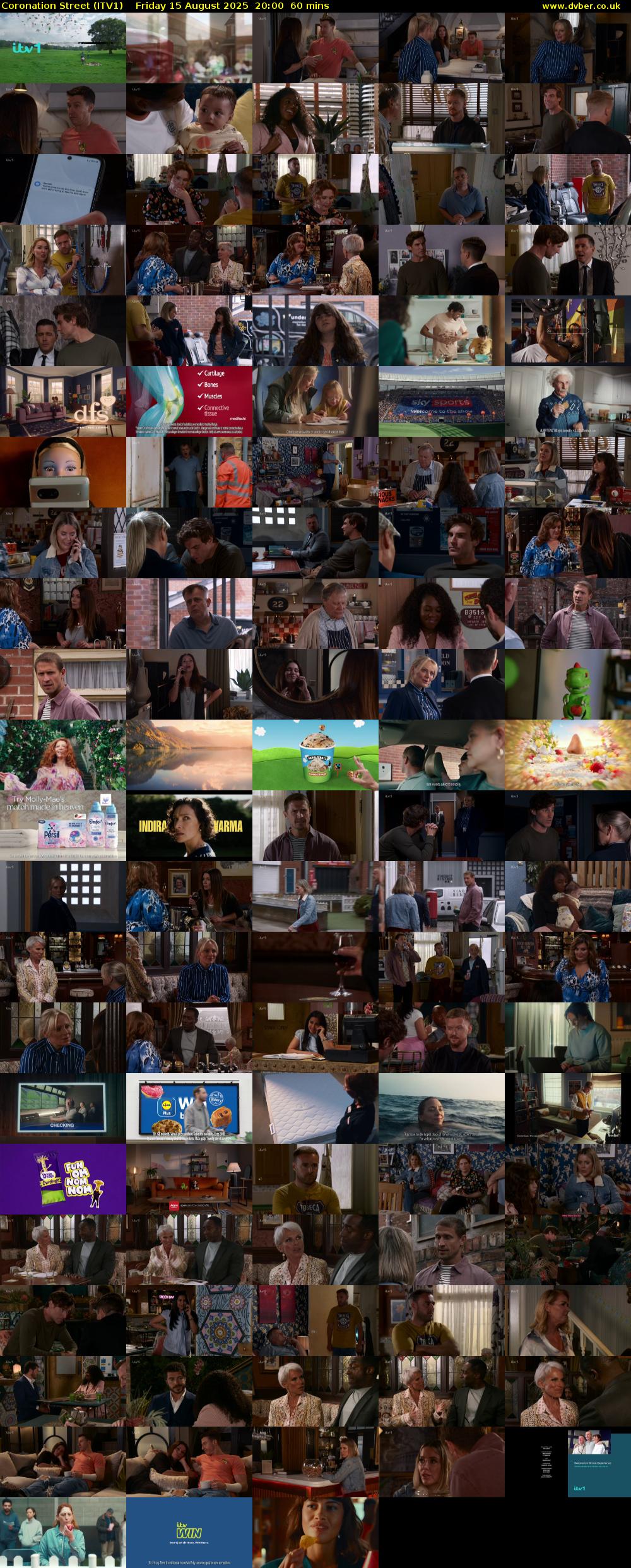 Coronation Street (ITV1) Friday 15 August 2025 20:00 - 21:00