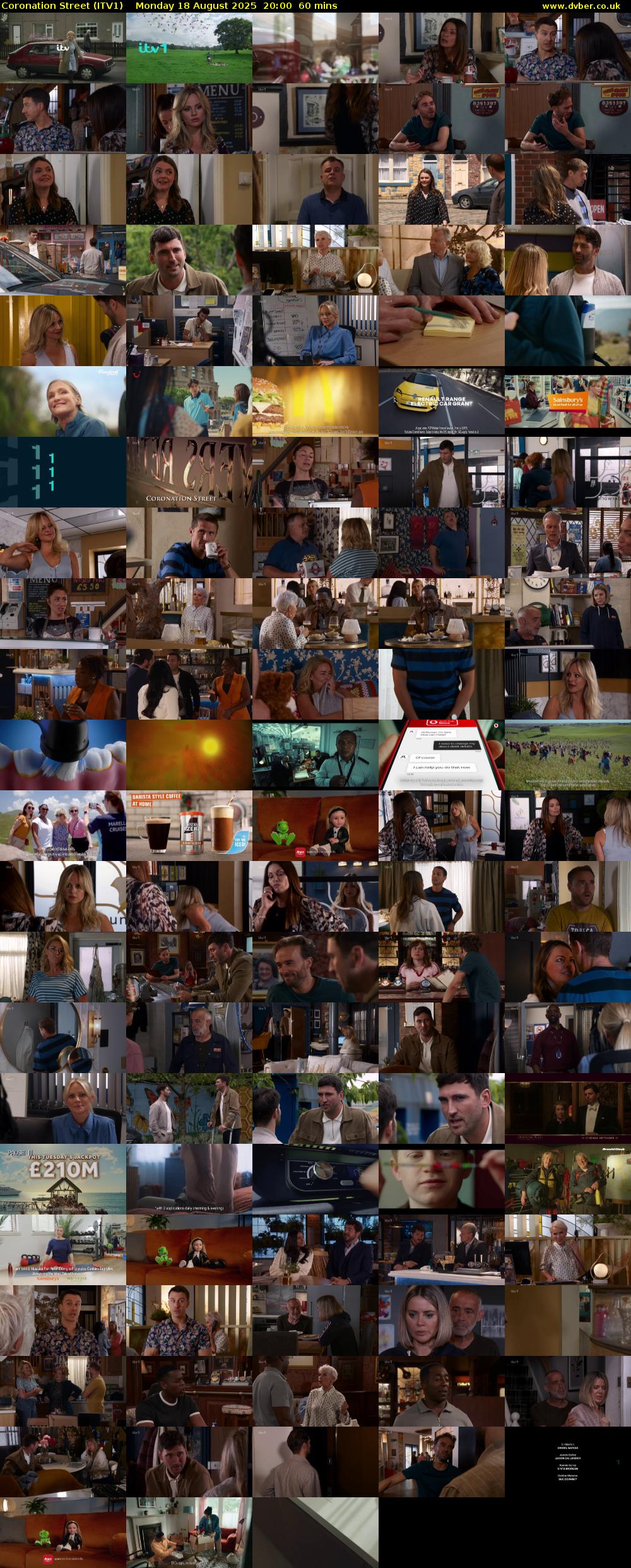 Coronation Street (ITV1) Monday 18 August 2025 20:00 - 21:00