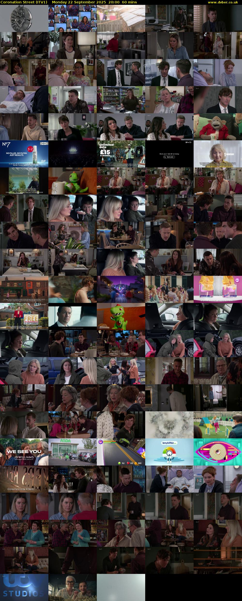 Coronation Street (ITV1) Monday 22 September 2025 20:00 - 21:00