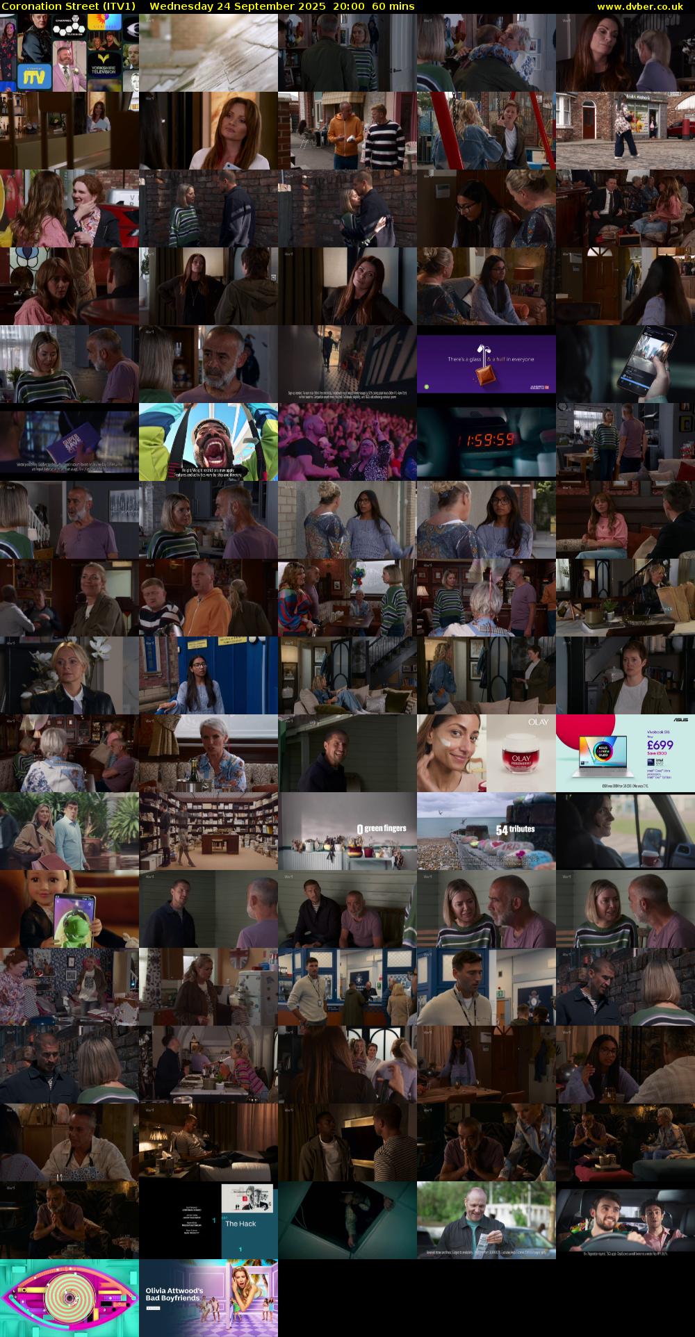 Coronation Street (ITV1) Wednesday 24 September 2025 20:00 - 21:00