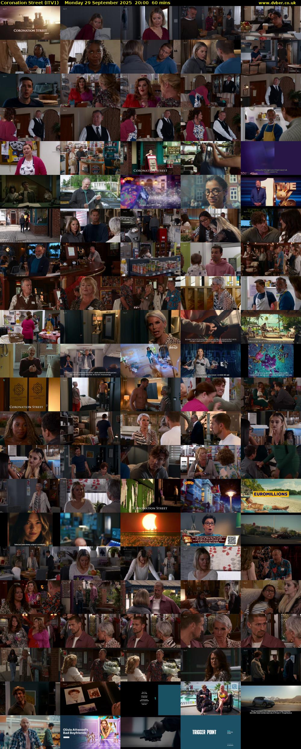 Coronation Street (ITV1) Monday 29 September 2025 20:00 - 21:00
