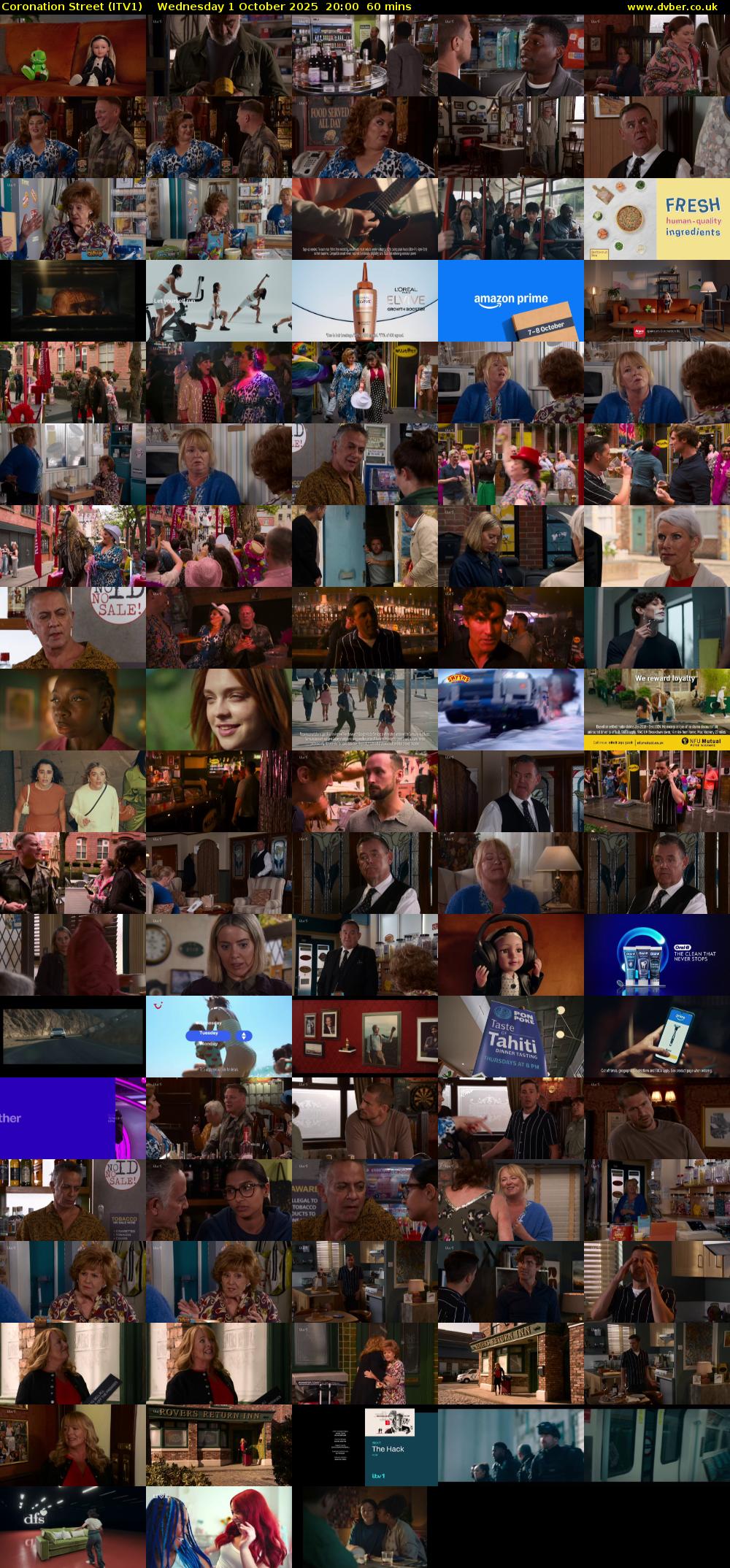 Coronation Street (ITV1) Wednesday 1 October 2025 20:00 - 21:00