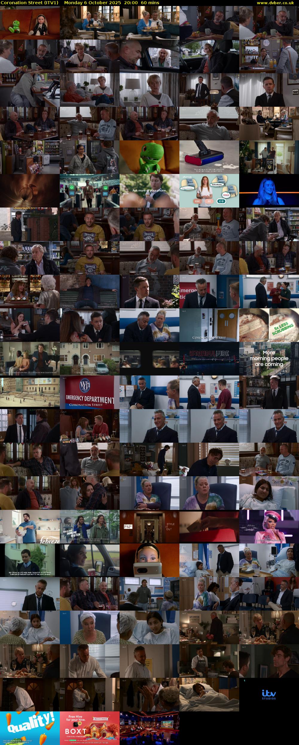 Coronation Street (ITV1) Monday 6 October 2025 20:00 - 21:00