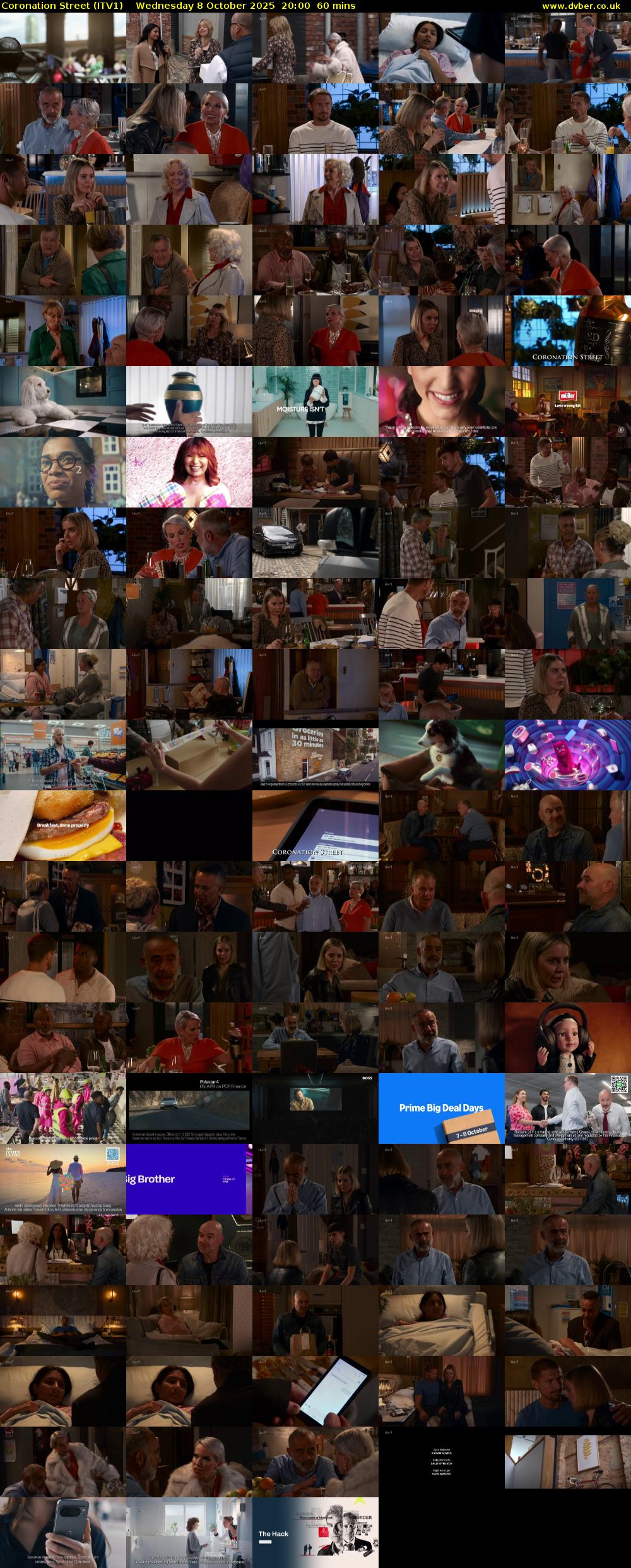 Coronation Street (ITV1) Wednesday 8 October 2025 20:00 - 21:00