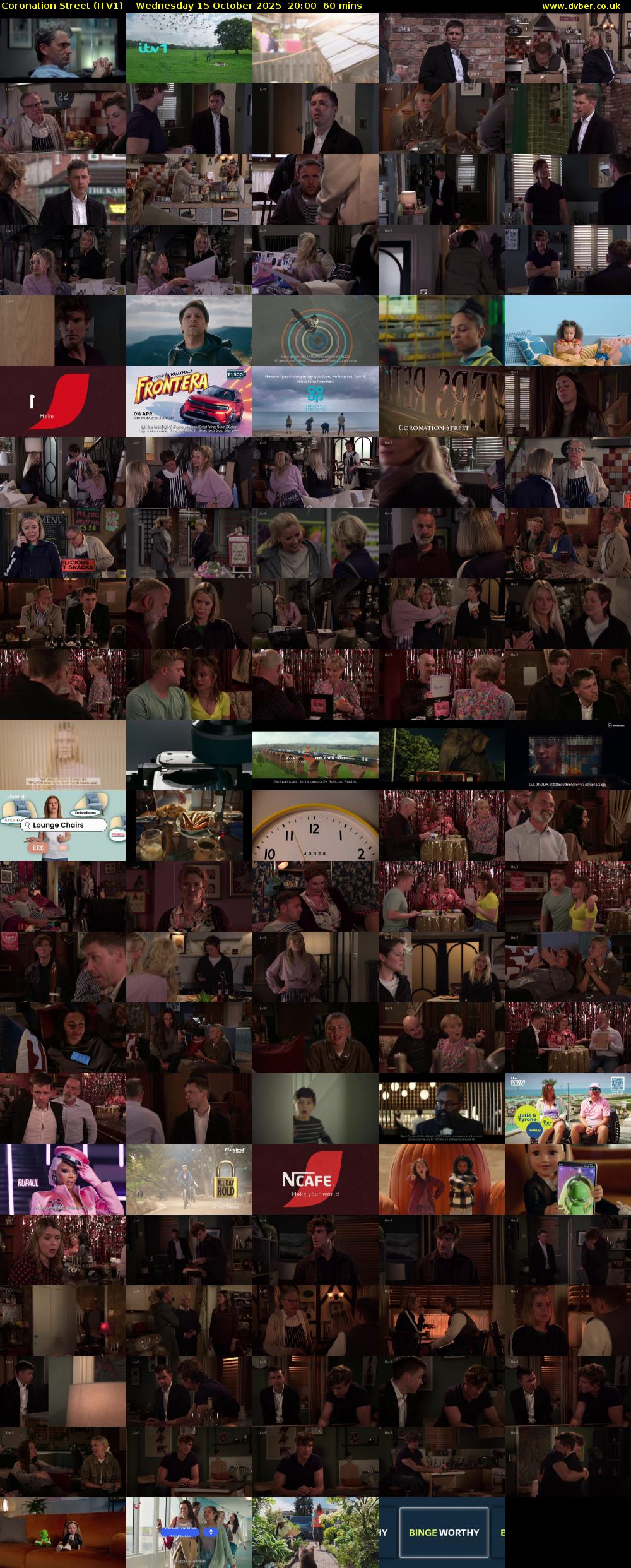 Coronation Street (ITV1) Wednesday 15 October 2025 20:00 - 21:00