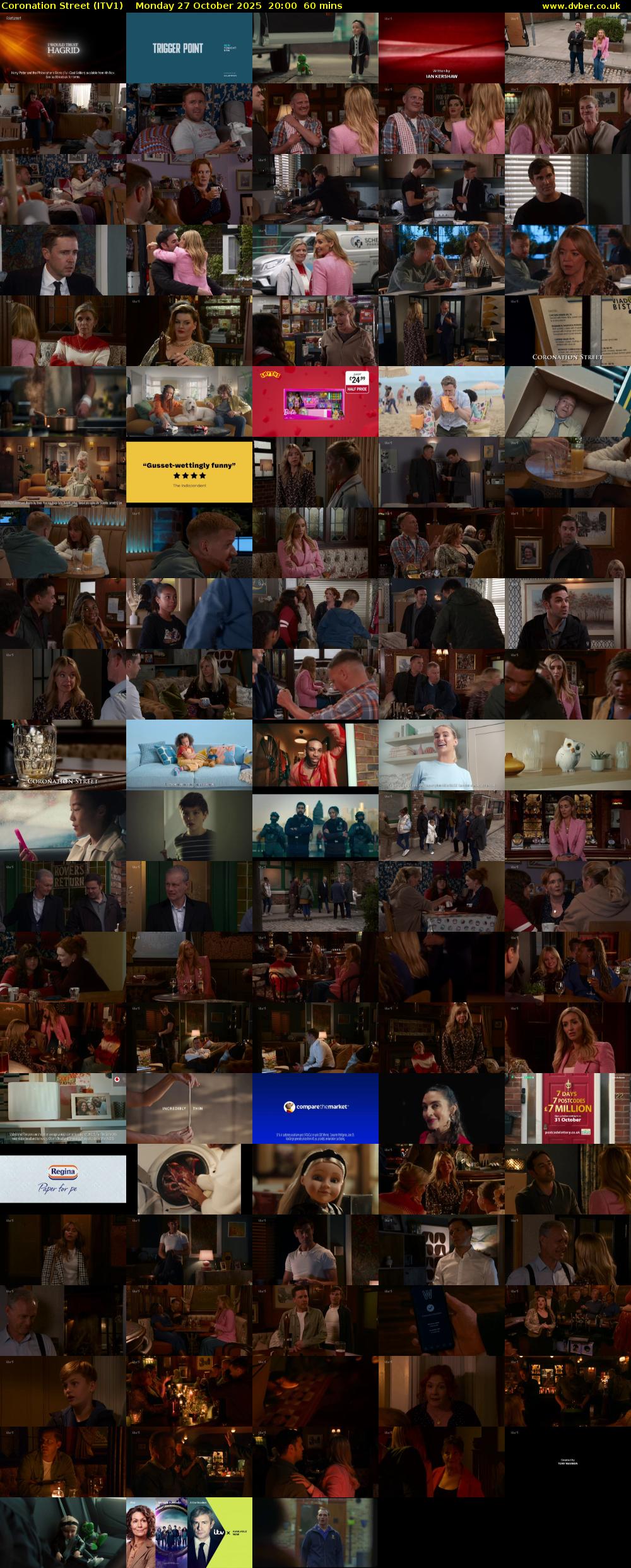 Coronation Street (ITV1) Monday 27 October 2025 20:00 - 21:00