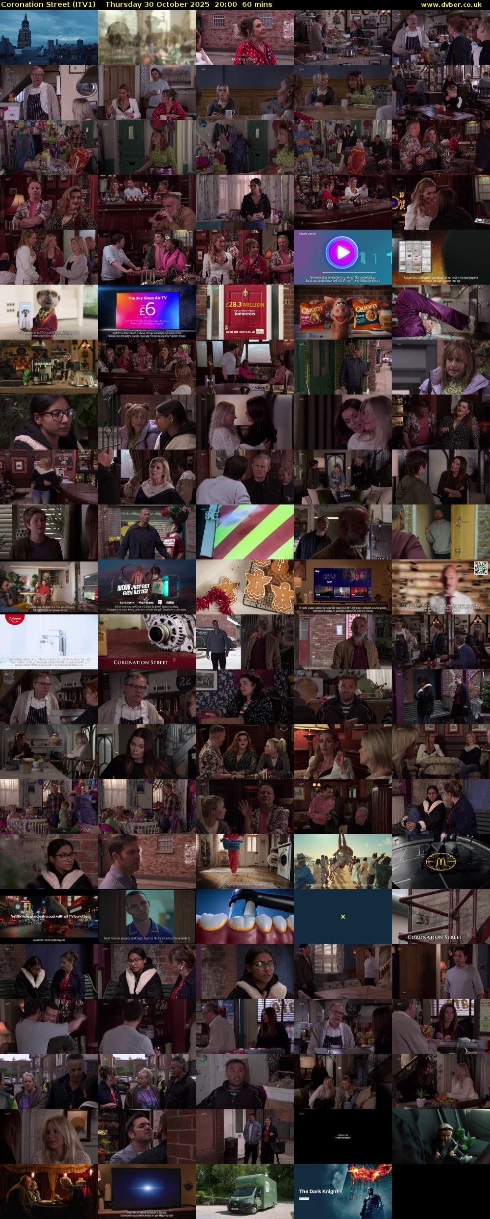 Coronation Street (ITV1) Thursday 30 October 2025 20:00 - 21:00