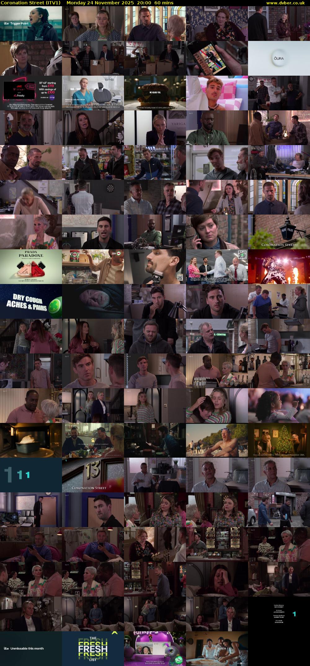 Coronation Street (ITV1) Monday 24 November 2025 20:00 - 21:00