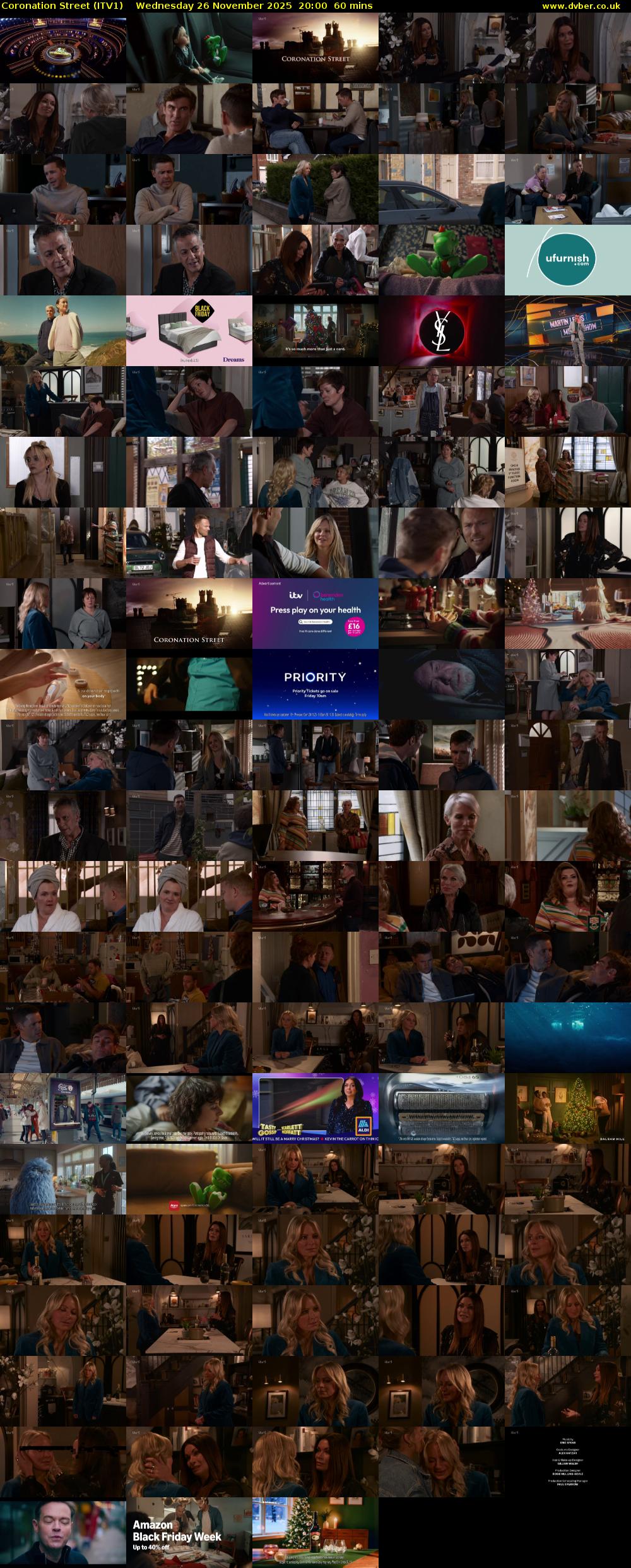 Coronation Street (ITV1) Wednesday 26 November 2025 20:00 - 21:00