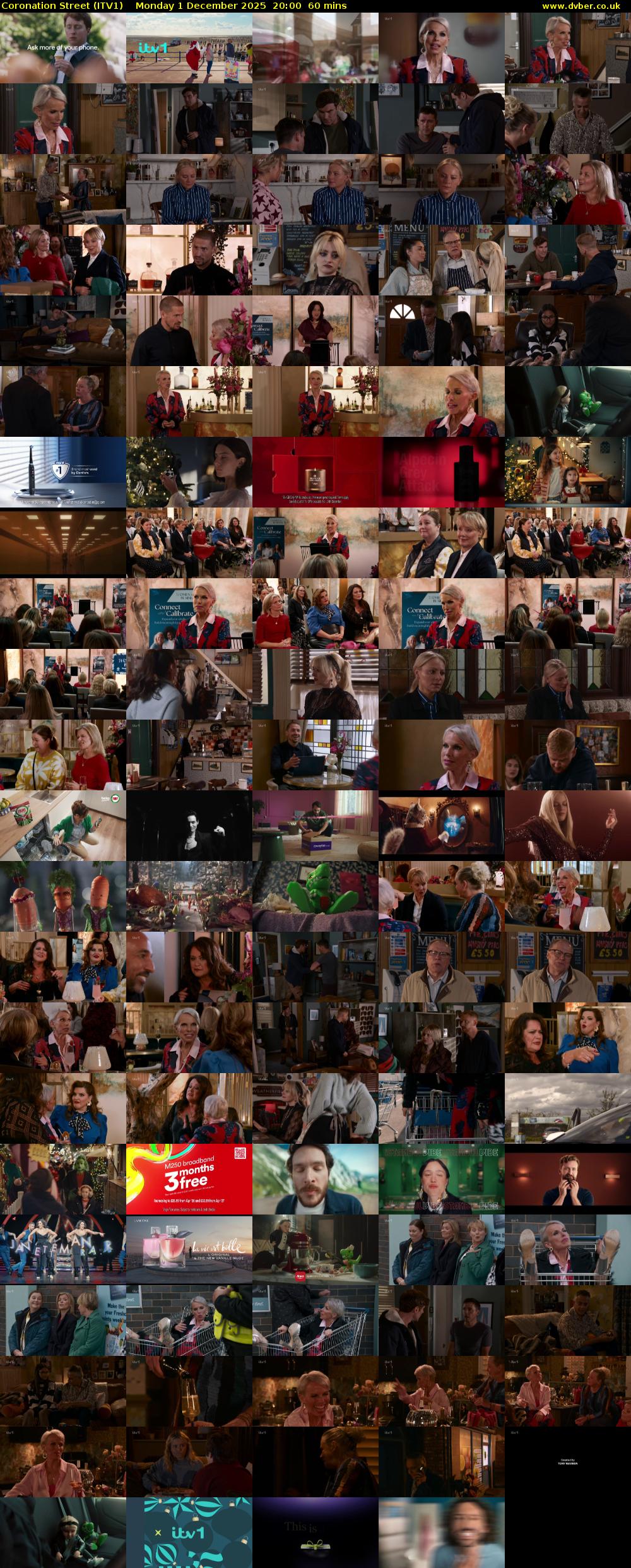 Coronation Street (ITV1) Monday 1 December 2025 20:00 - 21:00