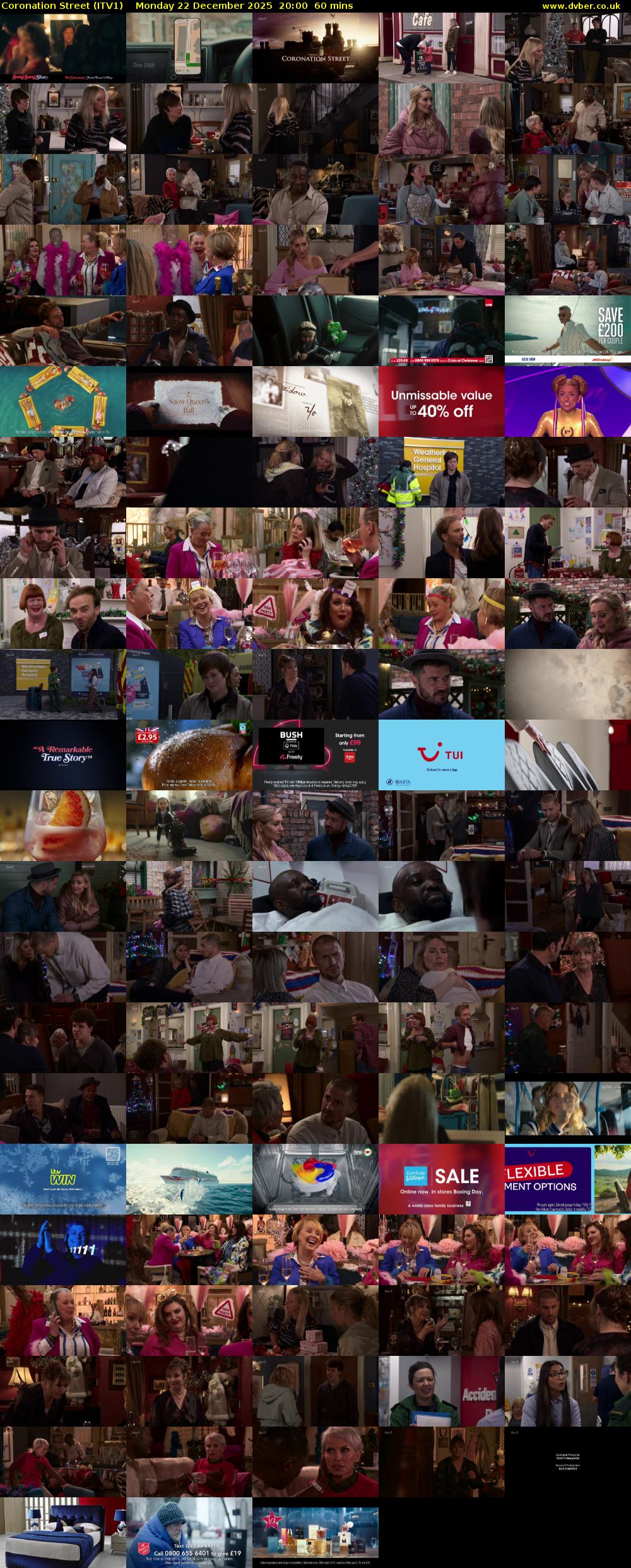Coronation Street (ITV1) Monday 22 December 2025 20:00 - 21:00