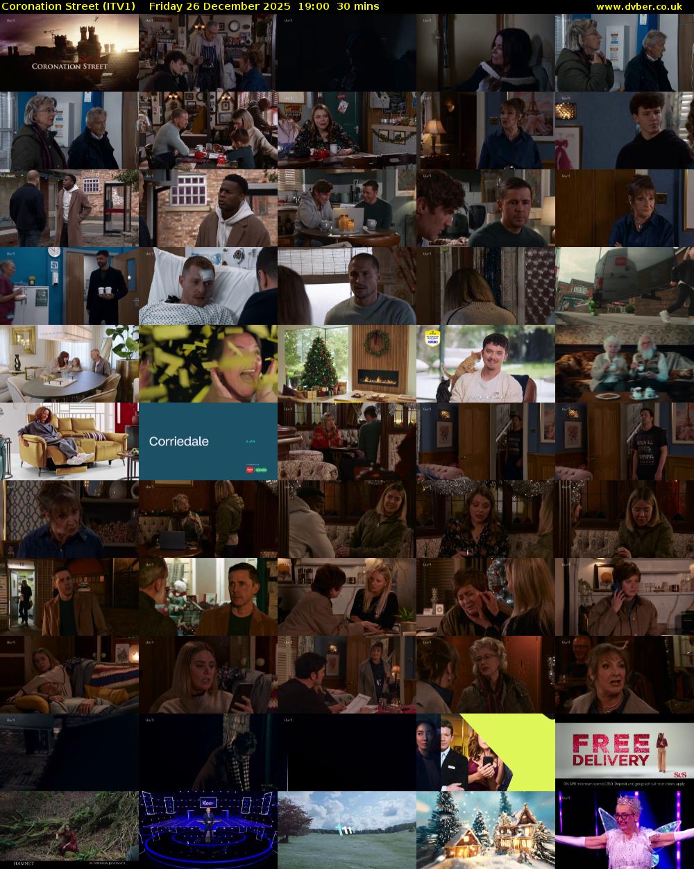 Coronation Street (ITV1) Friday 26 December 2025 19:00 - 19:30