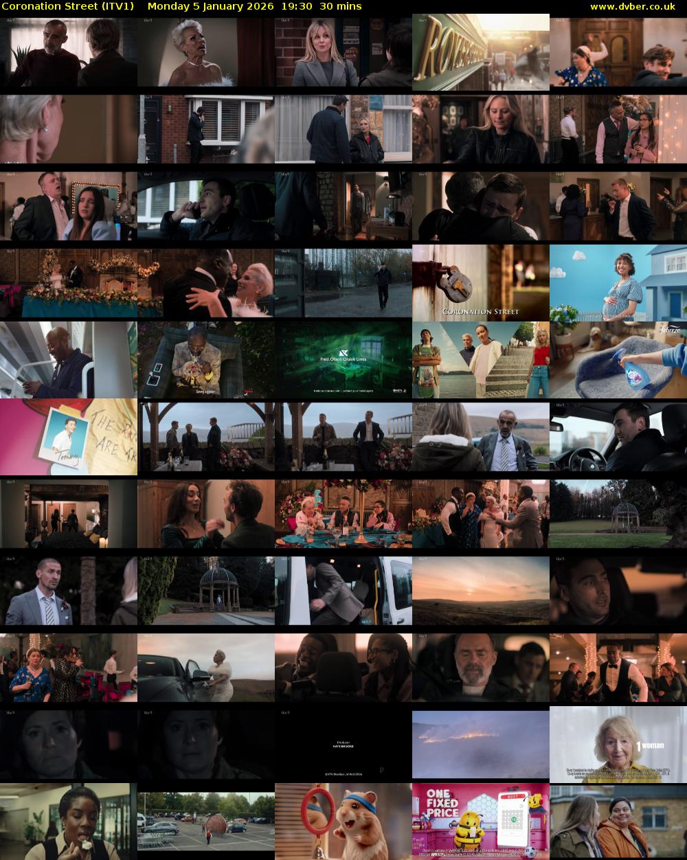 Coronation Street (ITV1) Monday 5 January 2026 19:30 - 20:00