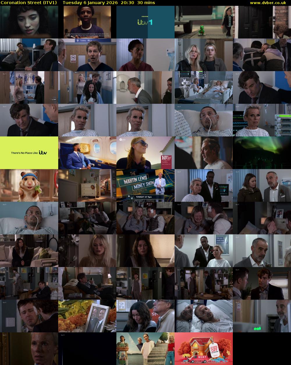 Coronation Street (ITV1) Tuesday 6 January 2026 20:30 - 21:00