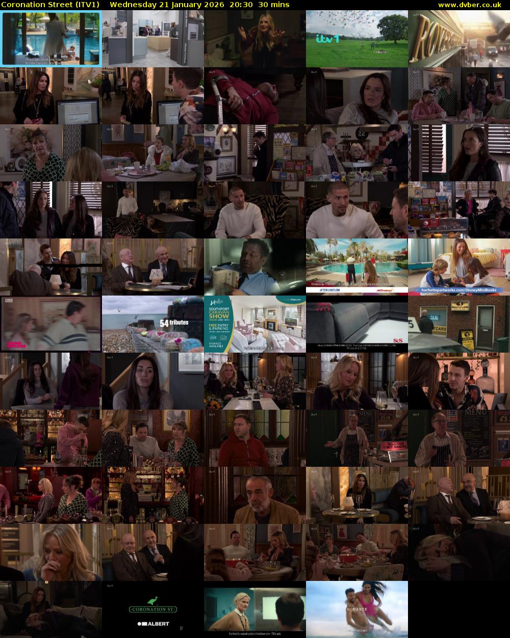 Coronation Street (ITV1) Wednesday 21 January 2026 20:30 - 21:00