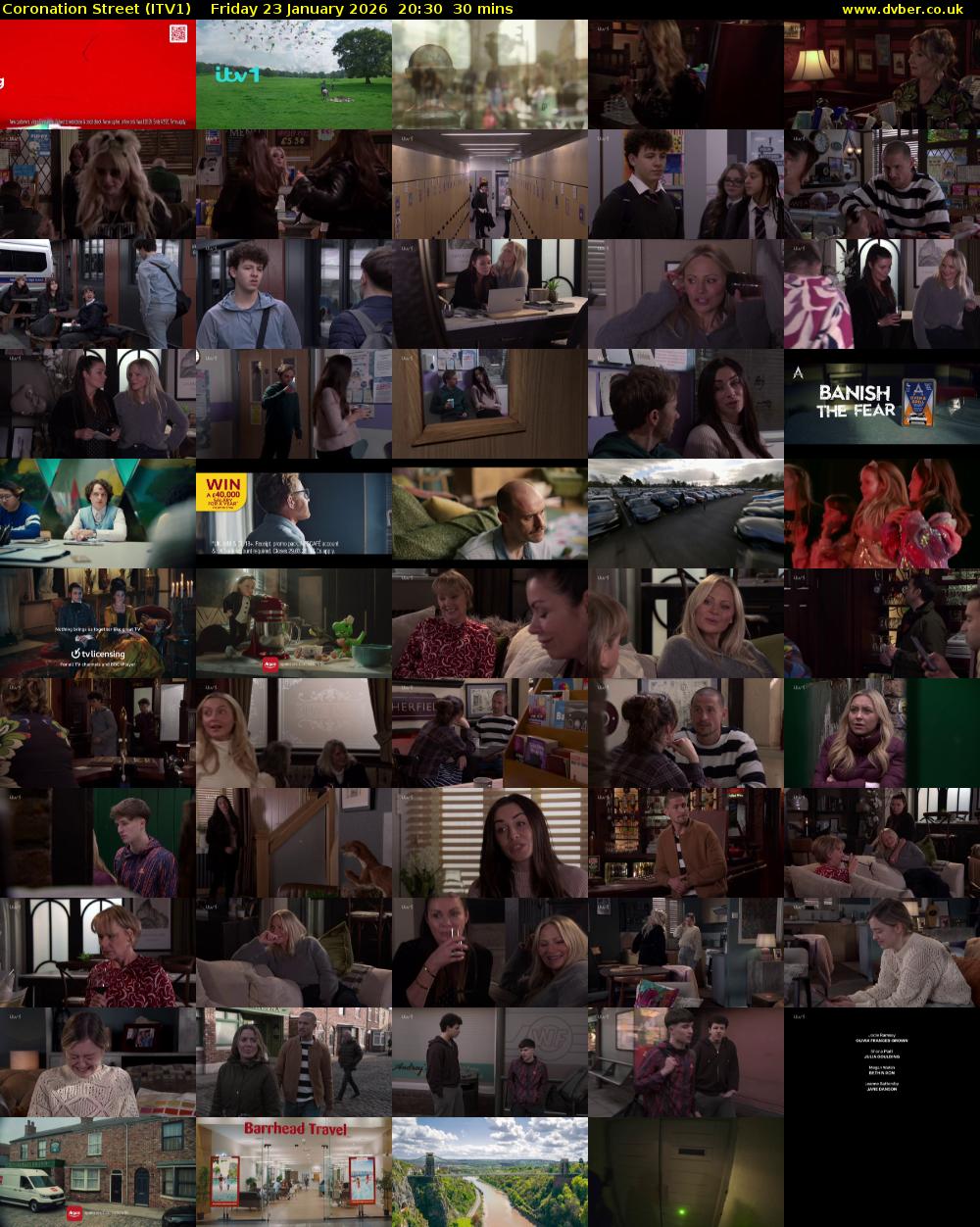 Coronation Street (ITV1) Friday 23 January 2026 20:30 - 21:00