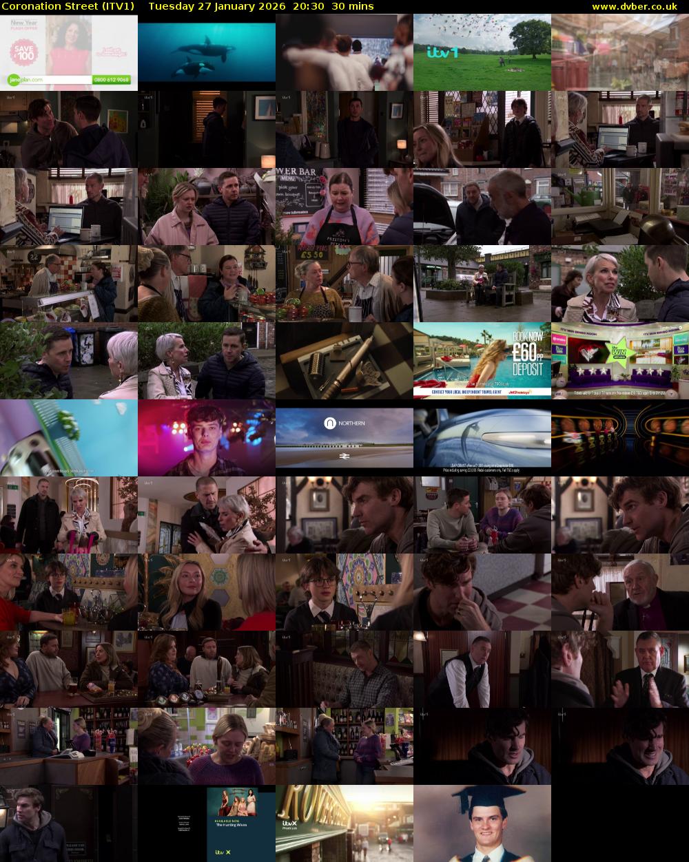 Coronation Street (ITV1) Tuesday 27 January 2026 20:30 - 21:00