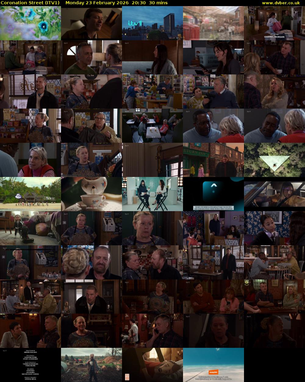 Coronation Street (ITV1) Monday 23 February 2026 20:30 - 21:00
