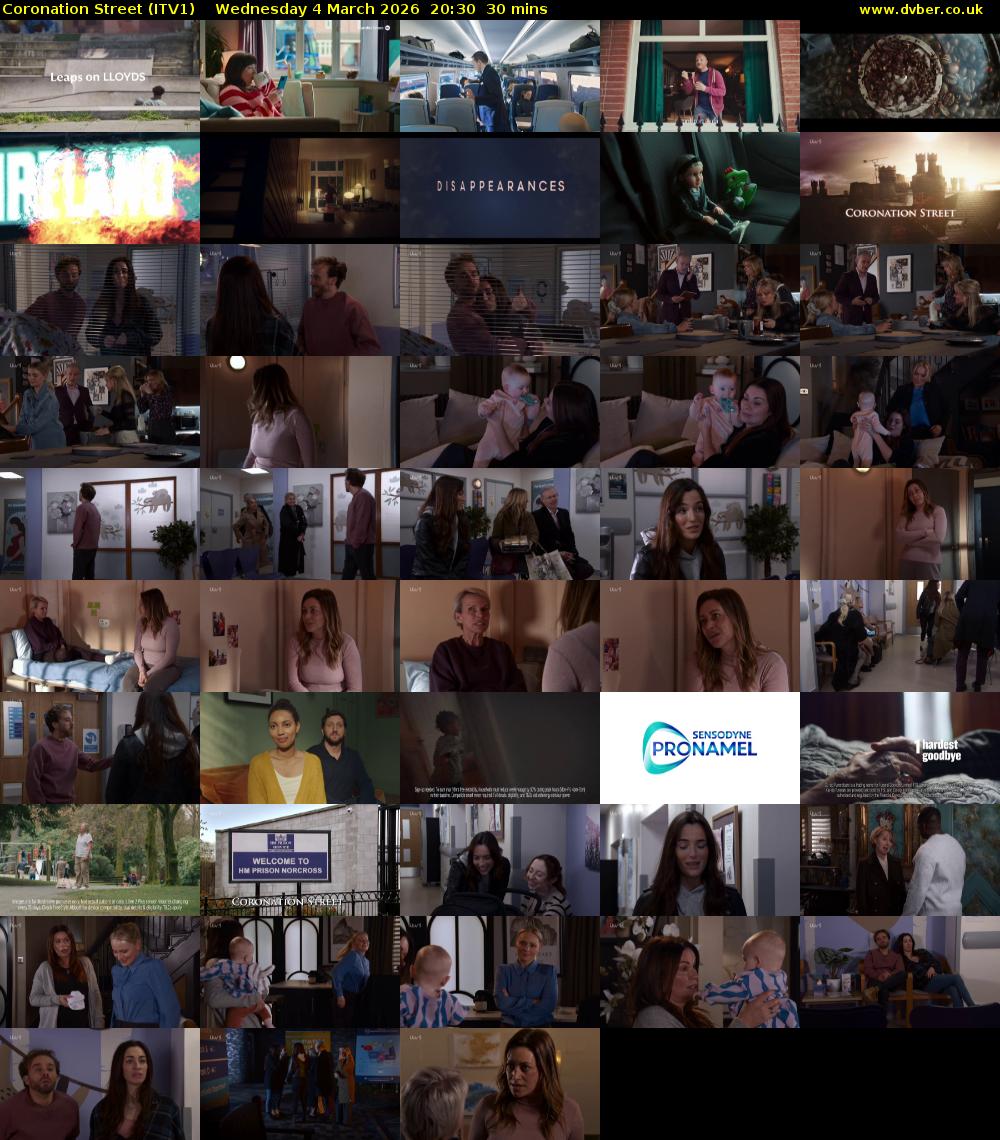 Coronation Street (ITV1) Wednesday 4 March 2026 20:30 - 21:00