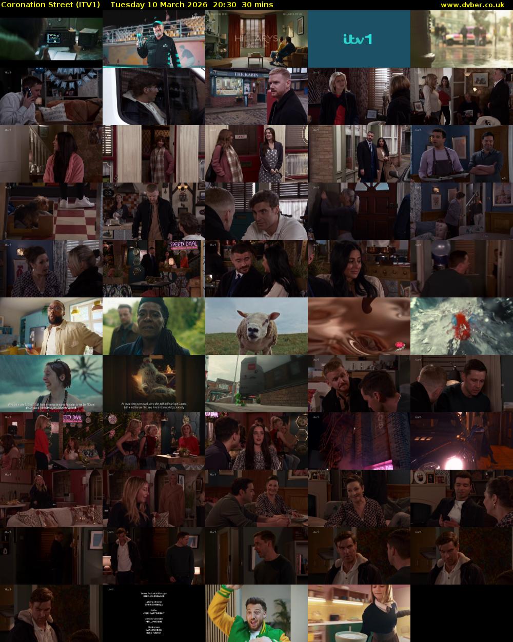 Coronation Street (ITV1) Tuesday 10 March 2026 20:30 - 21:00