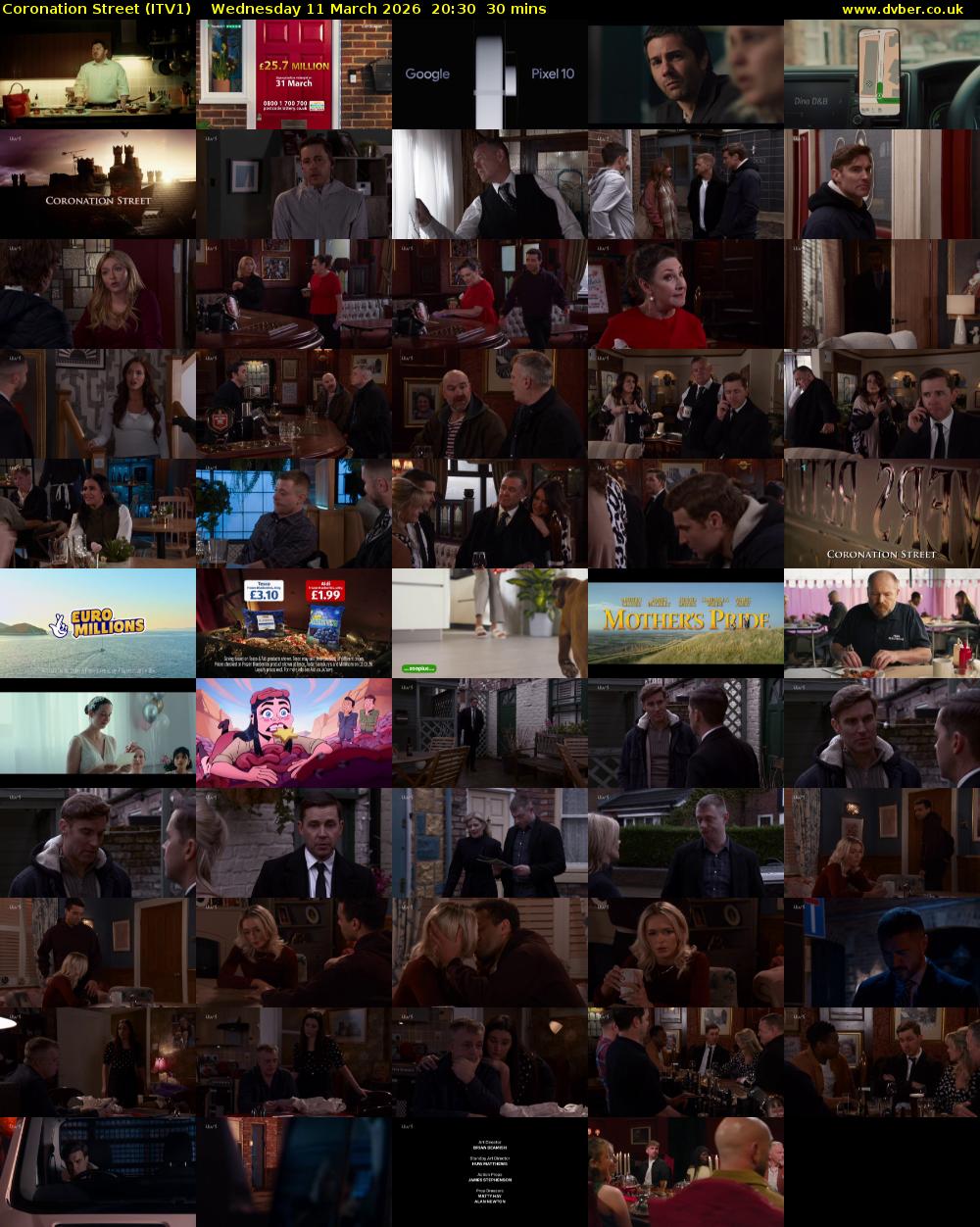 Coronation Street (ITV1) Wednesday 11 March 2026 20:30 - 21:00