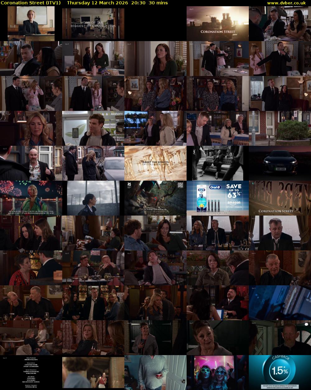 Coronation Street (ITV1) Thursday 12 March 2026 20:30 - 21:00