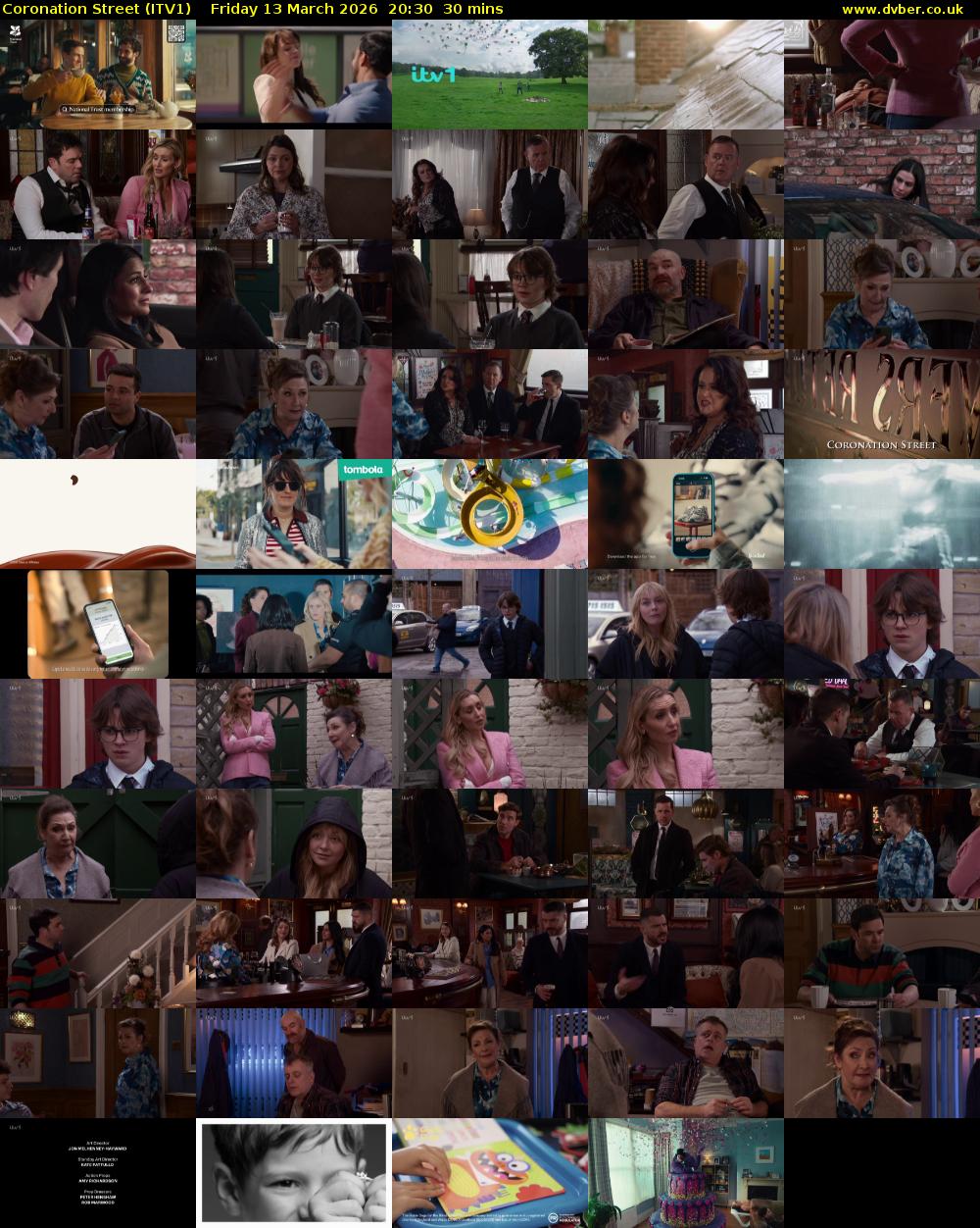 Coronation Street (ITV1) Friday 13 March 2026 20:30 - 21:00