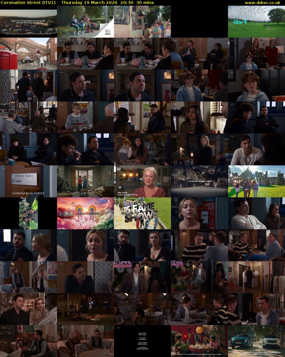 Coronation Street (ITV1) Thursday 19 March 2026 20:30 - 21:00
