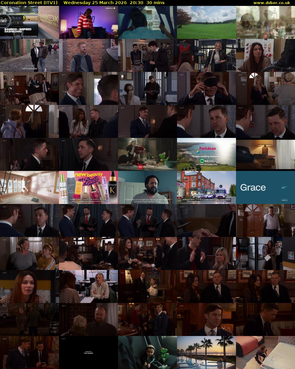 Coronation Street (ITV1) Wednesday 25 March 2026 20:30 - 21:00