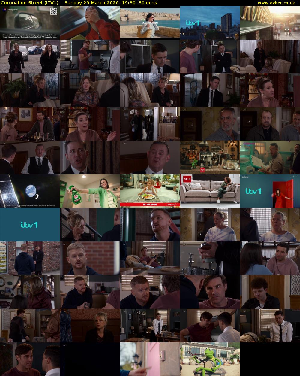 Coronation Street (ITV1) Sunday 29 March 2026 19:30 - 20:00