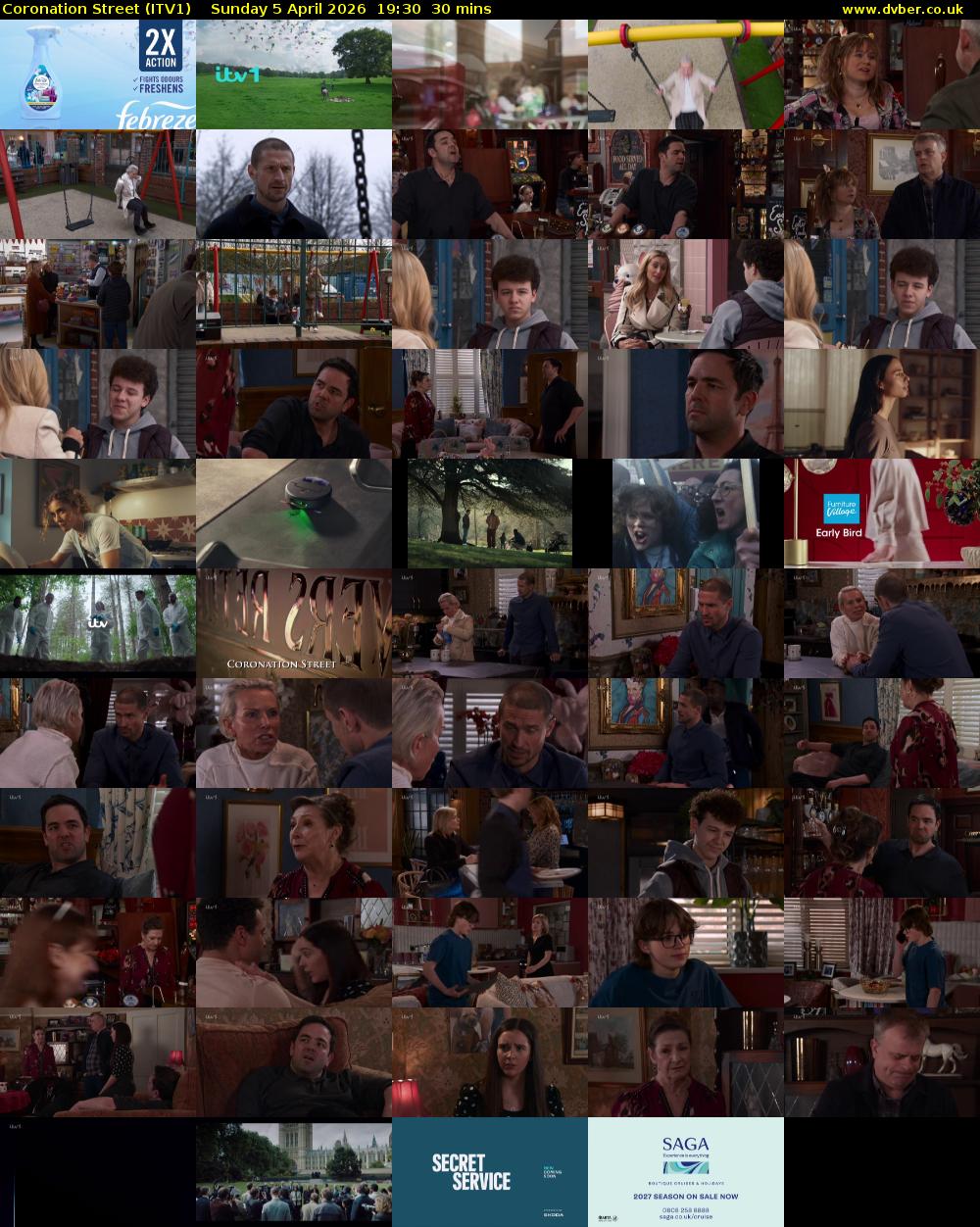 Coronation Street (ITV1) Sunday 5 April 2026 19:30 - 20:00
