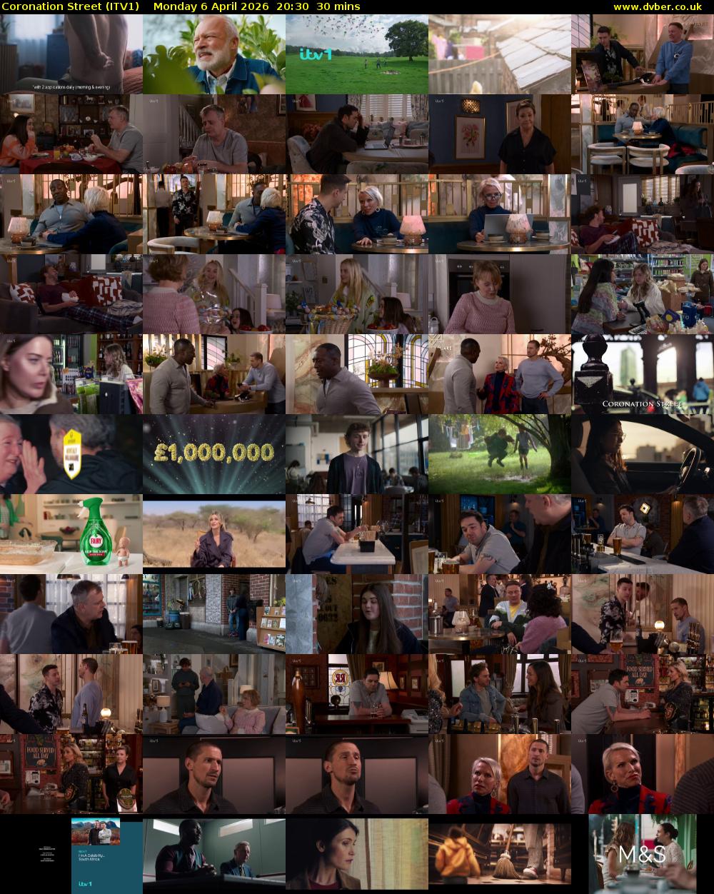 Coronation Street (ITV1) Monday 6 April 2026 20:30 - 21:00