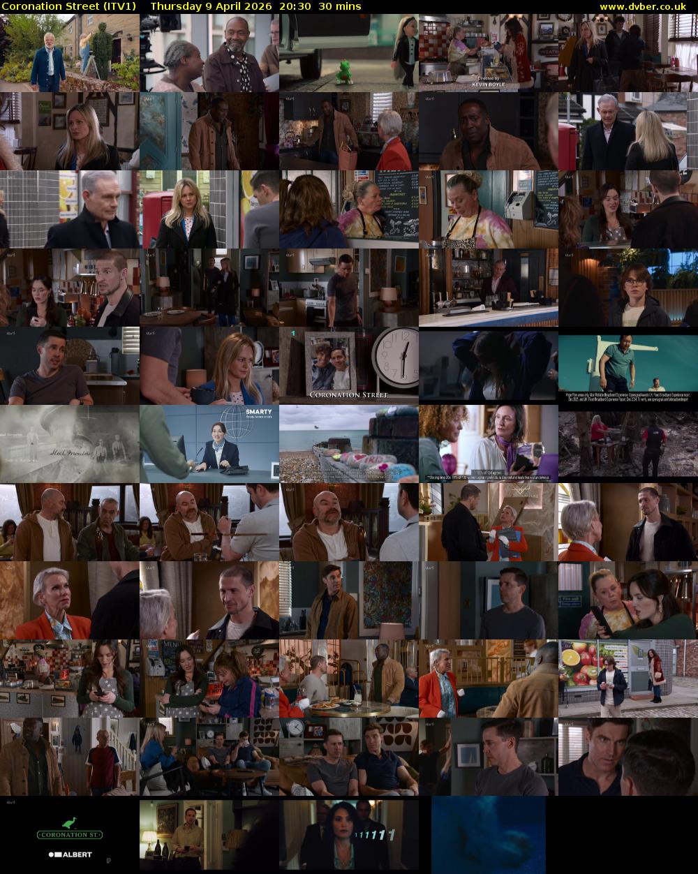 Coronation Street (ITV1) Thursday 9 April 2026 20:30 - 21:00