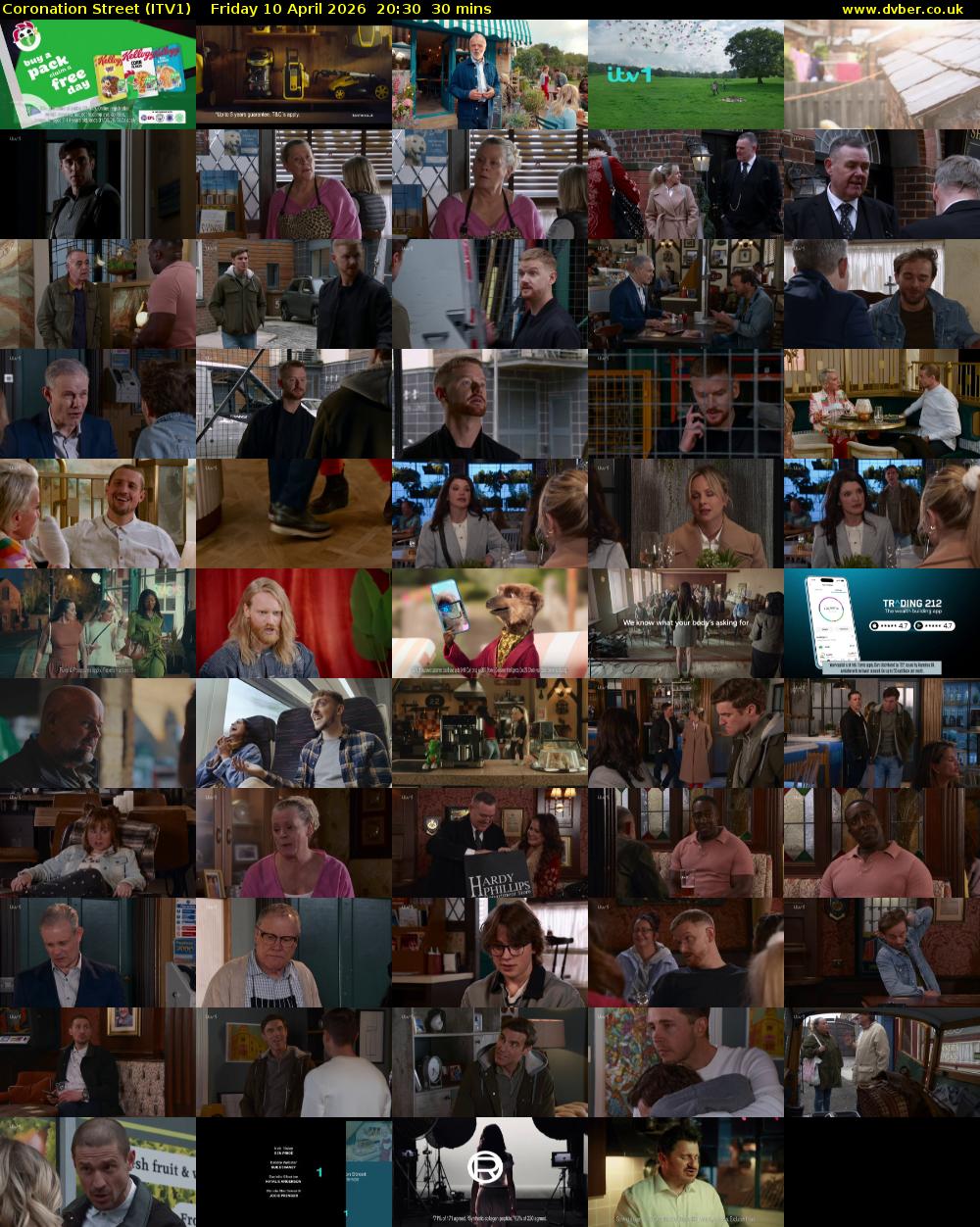 Coronation Street (ITV1) Friday 10 April 2026 20:30 - 21:00