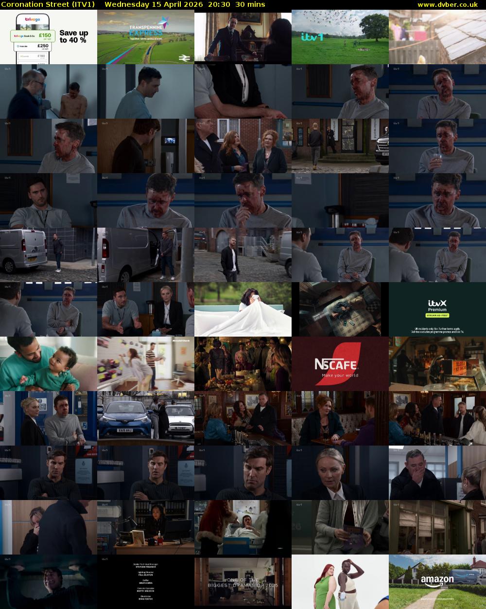 Coronation Street (ITV1) Wednesday 15 April 2026 20:30 - 21:00