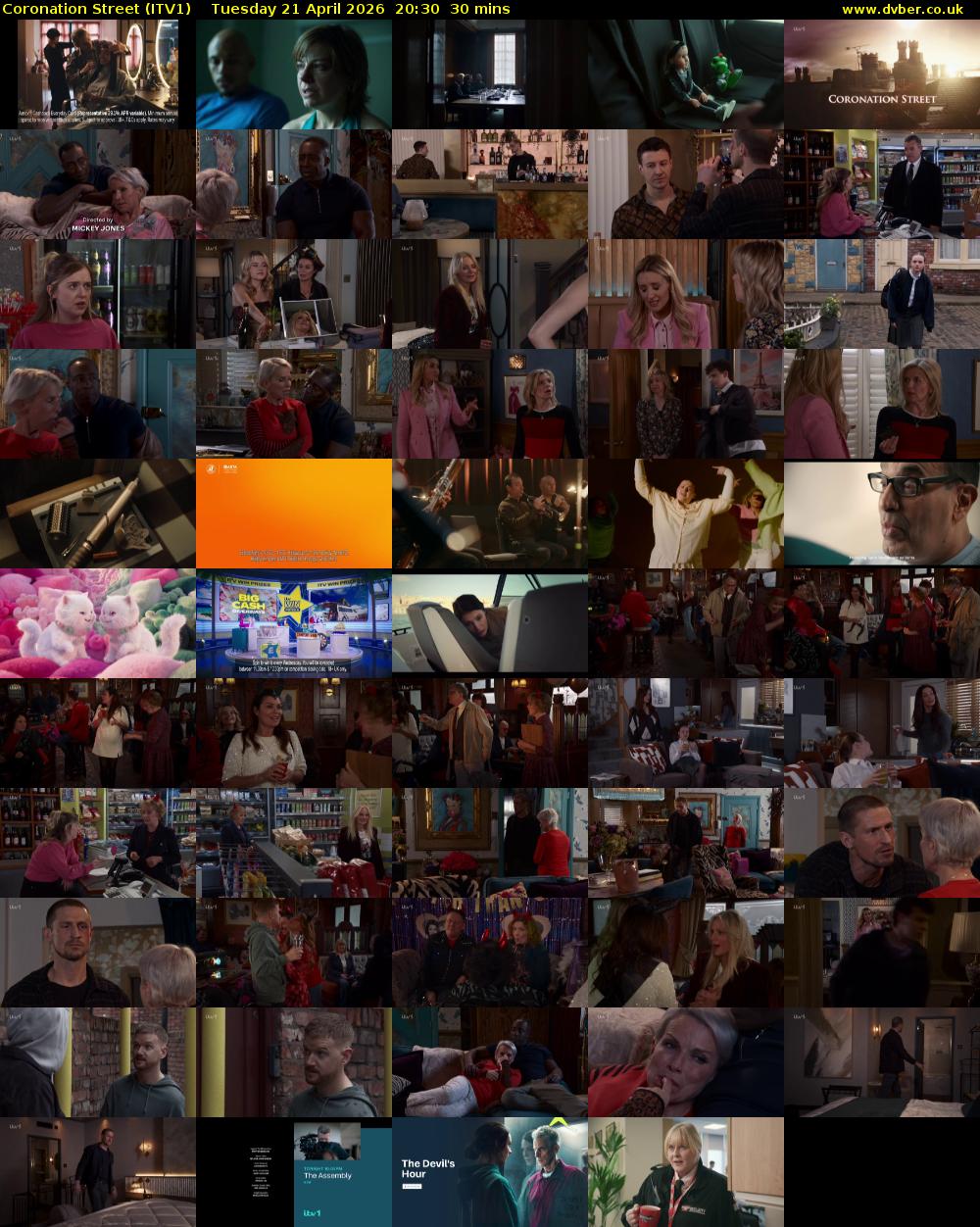 Coronation Street (ITV1) Tuesday 21 April 2026 20:30 - 21:00