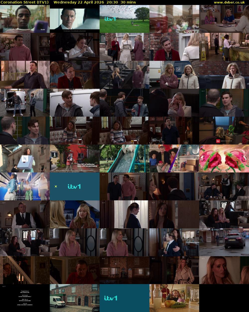 Coronation Street (ITV1) Wednesday 22 April 2026 20:30 - 21:00