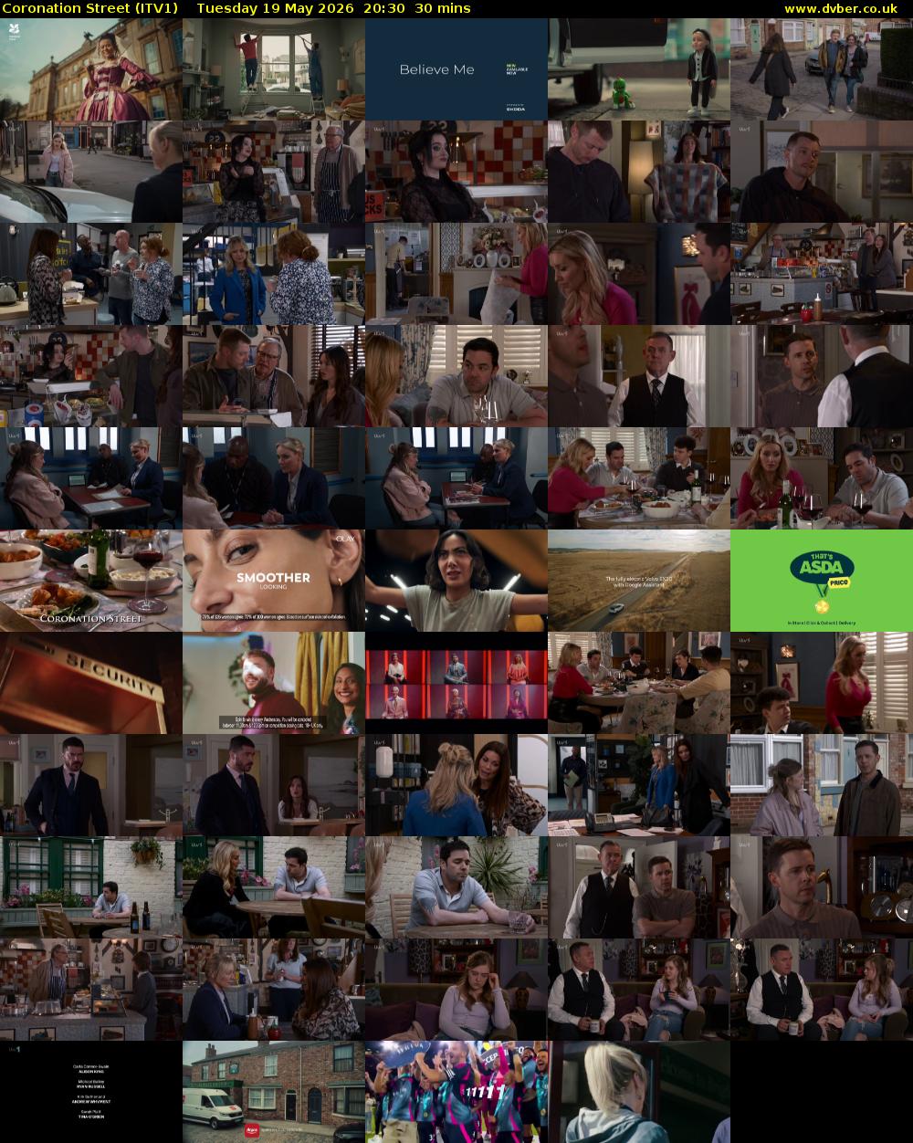 Coronation Street (ITV1) Tuesday 19 May 2026 20:30 - 21:00