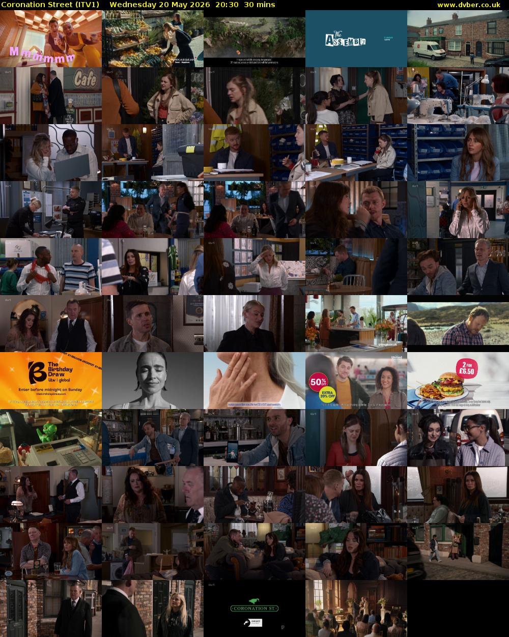 Coronation Street (ITV1) Wednesday 20 May 2026 20:30 - 21:00