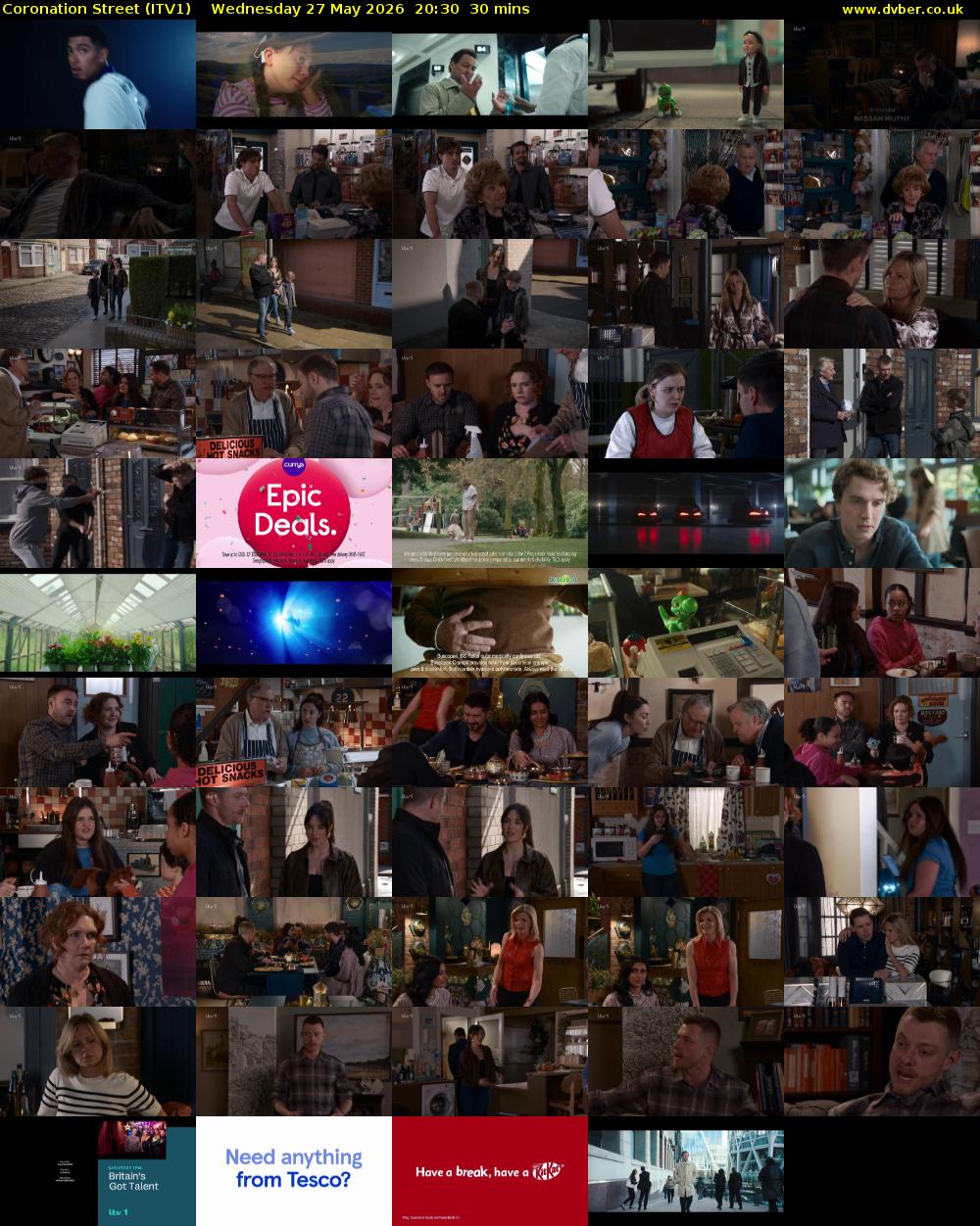 Coronation Street (ITV1) Wednesday 27 May 2026 20:30 - 21:00