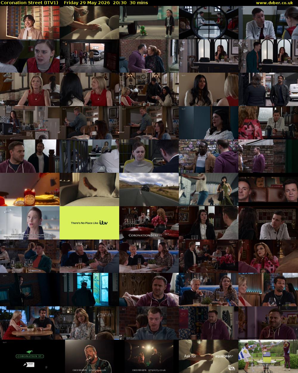 Coronation Street (ITV1) Friday 29 May 2026 20:30 - 21:00