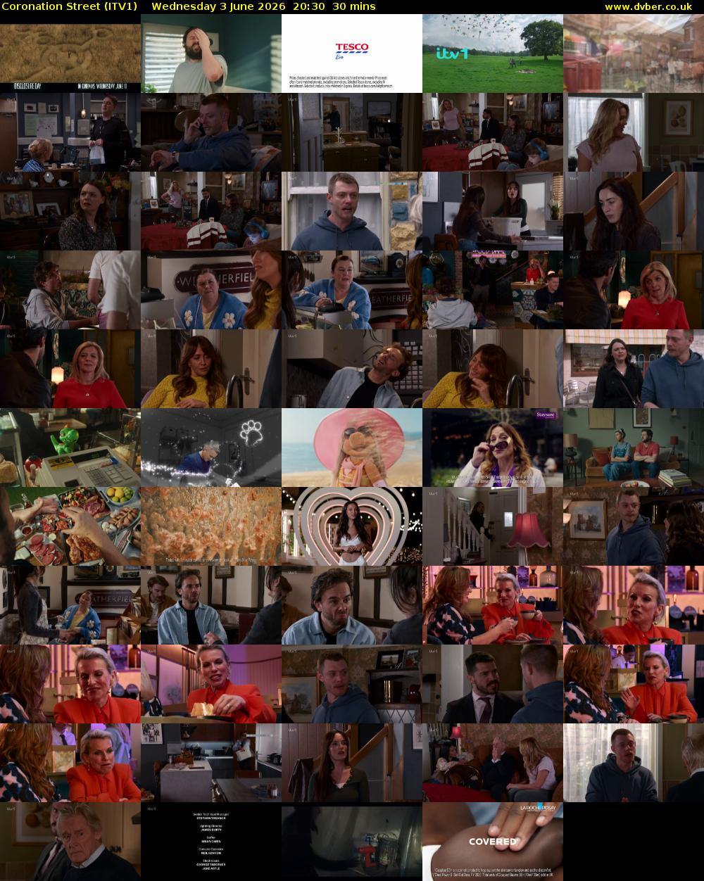 Coronation Street (ITV1) Wednesday 3 June 2026 20:30 - 21:00