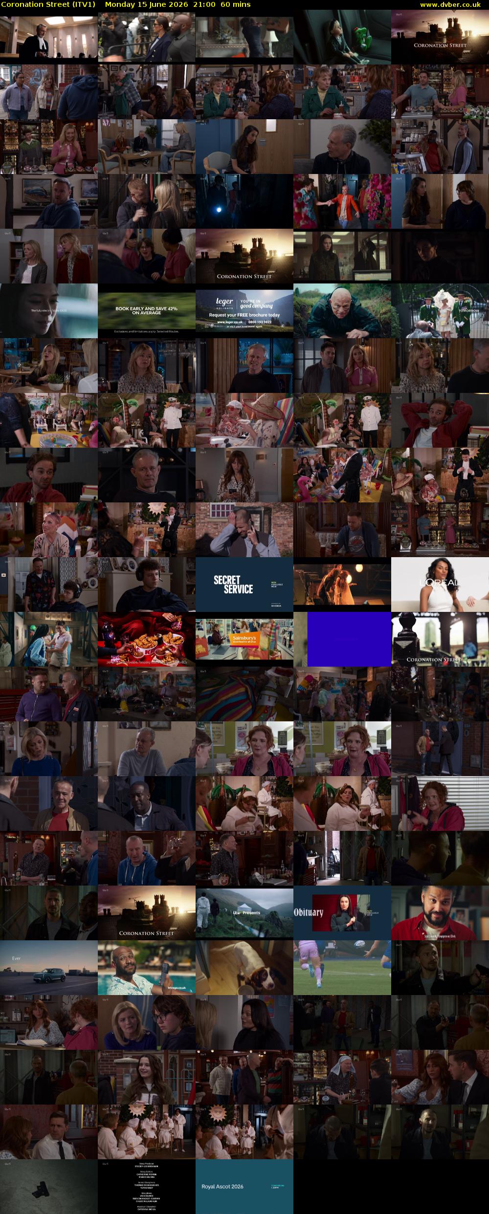 Coronation Street (ITV1) Monday 15 June 2026 21:00 - 22:00